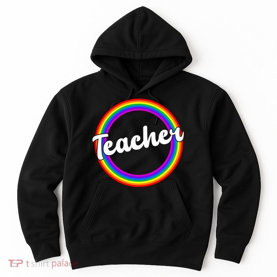 Teacher Rainbow Retro Gift For Teacher Hoodie