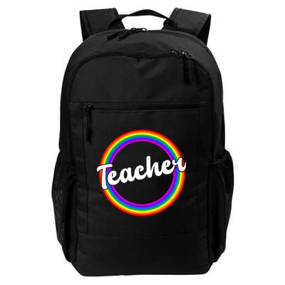 Teacher Rainbow Retro Gift For Teacher Daily Commute Backpack