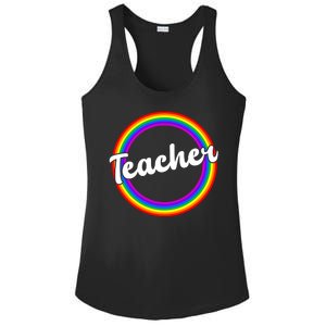 Teacher Rainbow Retro Gift For Teacher Ladies PosiCharge Competitor Racerback Tank