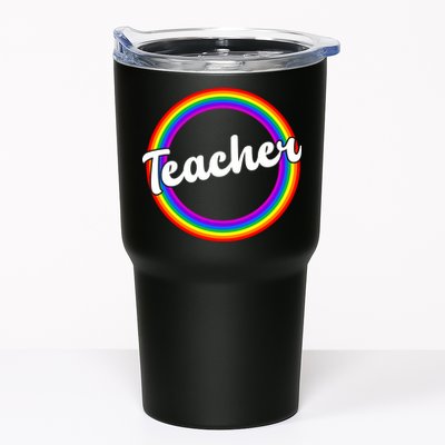 Teacher Rainbow Retro Gift For Teacher Tumbler