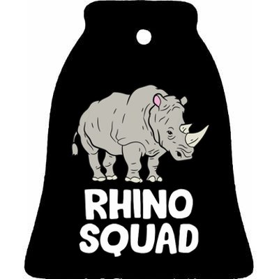 Team Rhino Rhino Squad Love Rhinoceros Ceramic Bell Ornament