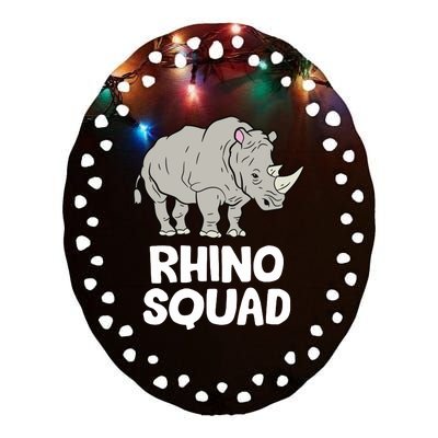 Team Rhino Rhino Squad Love Rhinoceros Ceramic Oval Ornament