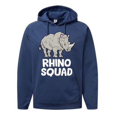 Team Rhino Rhino Squad Love Rhinoceros Performance Fleece Hoodie