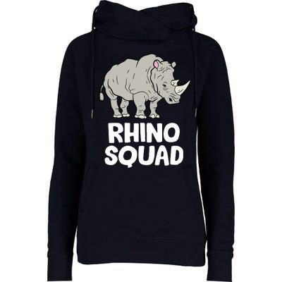 Team Rhino Rhino Squad Love Rhinoceros Womens Funnel Neck Pullover Hood