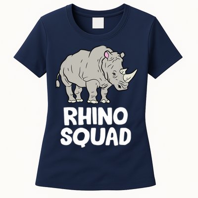 Team Rhino Rhino Squad Love Rhinoceros Womens T-Shirt