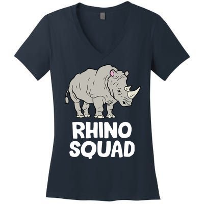 Team Rhino Rhino Squad Love Rhinoceros Women's V-Neck T-Shirt