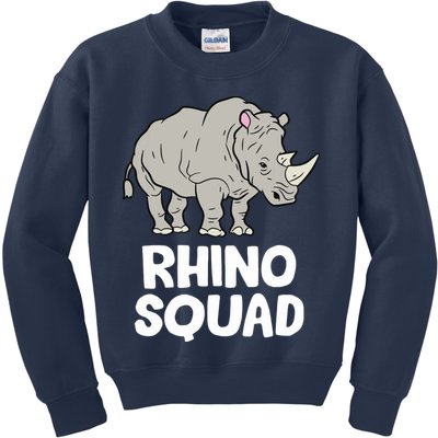 Team Rhino Rhino Squad Love Rhinoceros Kids Sweatshirt