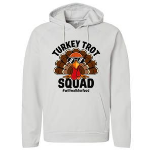 Thanksgiving Race Run Footrace Turkey Trot Squad Performance Fleece Hoodie