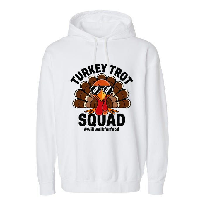 Thanksgiving Race Run Footrace Turkey Trot Squad Garment-Dyed Fleece Hoodie