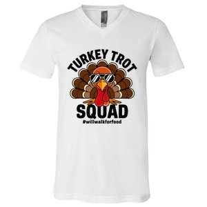 Thanksgiving Race Run Footrace Turkey Trot Squad V-Neck T-Shirt