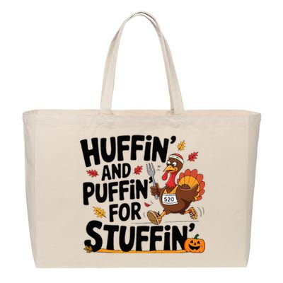 Thanksgiving Run Race Footrace Turkey Trot 2024 Cotton Canvas Jumbo Tote