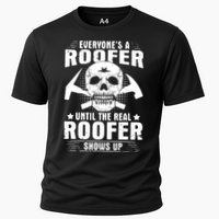 The Real Roofer Shows Up Funny Roofing For Men MM Cooling Performance Crew T-Shirt