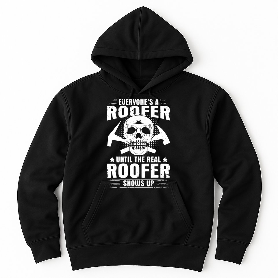 The Real Roofer Shows Up Funny Roofing For Men MM Hoodie