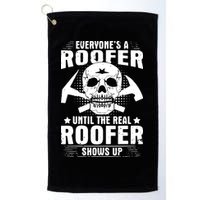 The Real Roofer Shows Up Funny Roofing For Men MM Golf Towel