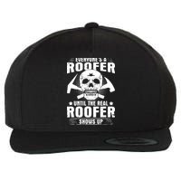 The Real Roofer Shows Up Funny Roofing For Men MM Wool Snapback Cap
