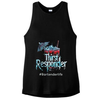 Thirst Response Responder Funny Bartender Mixologists Ladies PosiCharge Tri-Blend Wicking Tank