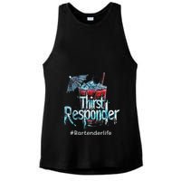 Thirst Response Responder Funny Bartender Mixologists Ladies PosiCharge Tri-Blend Wicking Tank