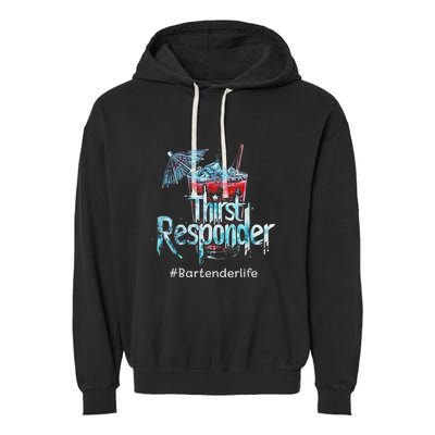 Thirst Response Responder Funny Bartender Mixologists Garment-Dyed Fleece Hoodie