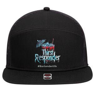 Thirst Response Responder Funny Bartender Mixologists 7 Panel Mesh Trucker Snapback Hat