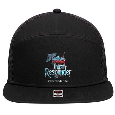 Thirst Response Responder Funny Bartender Mixologists 7 Panel Mesh Trucker Snapback Hat