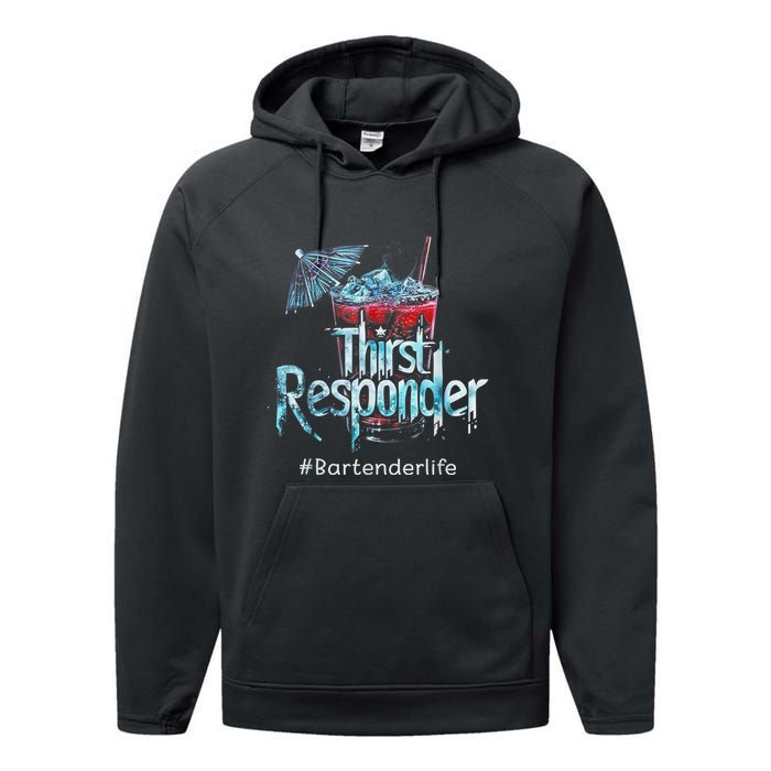 Thirst Response Responder Funny Bartender Mixologists Performance Fleece Hoodie