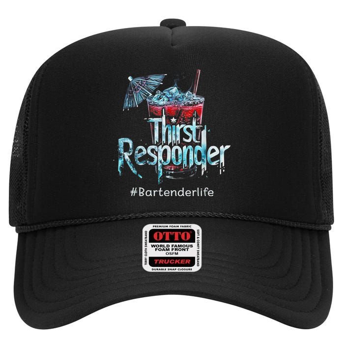 Thirst Response Responder Funny Bartender Mixologists High Crown Mesh Back Trucker Hat