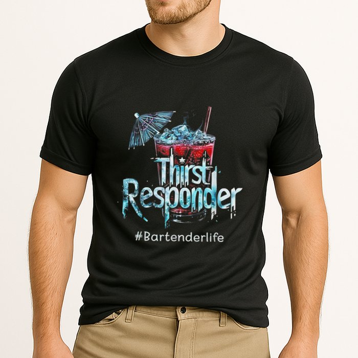 Thirst Response Responder Funny Bartender Mixologists Performance Shirt