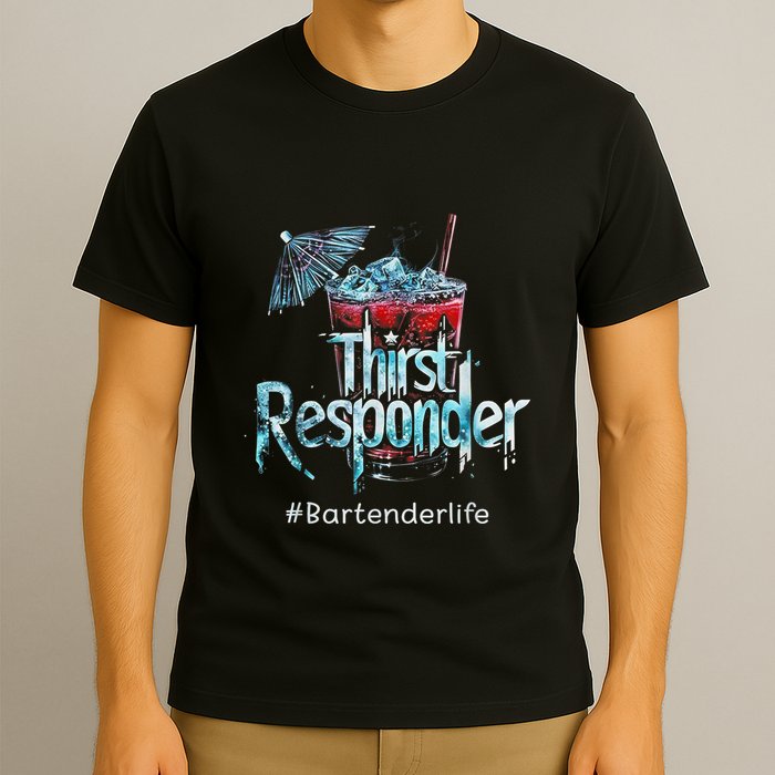 Thirst Response Responder Funny Bartender Mixologists T-Shirt