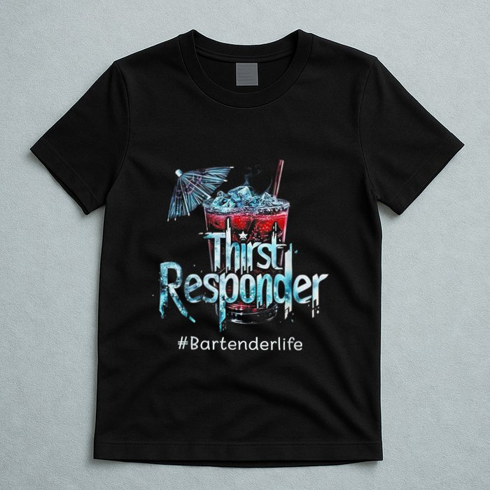 Thirst Response Responder Funny Bartender Mixologists T-Shirt