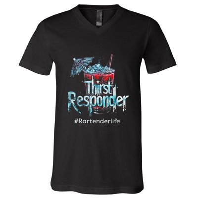 Thirst Response Responder Funny Bartender Mixologists V-Neck T-Shirt