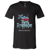 Thirst Response Responder Funny Bartender Mixologists V-Neck T-Shirt