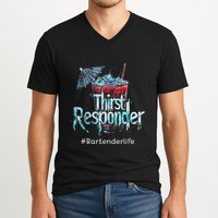 Thirst Response Responder Funny Bartender Mixologists V-Neck T-Shirt