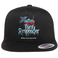 Thirst Response Responder Funny Bartender Mixologists Flat Bill Trucker Hat