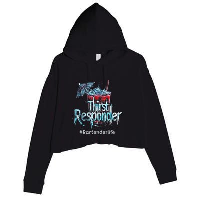 Thirst Response Responder Funny Bartender Mixologists Crop Fleece Hoodie