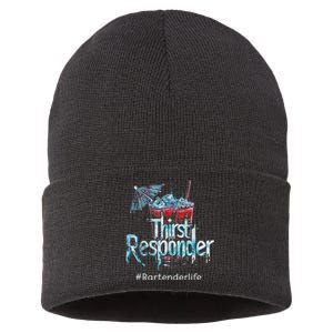 Thirst Response Responder Funny Bartender Mixologists Sustainable Knit Beanie