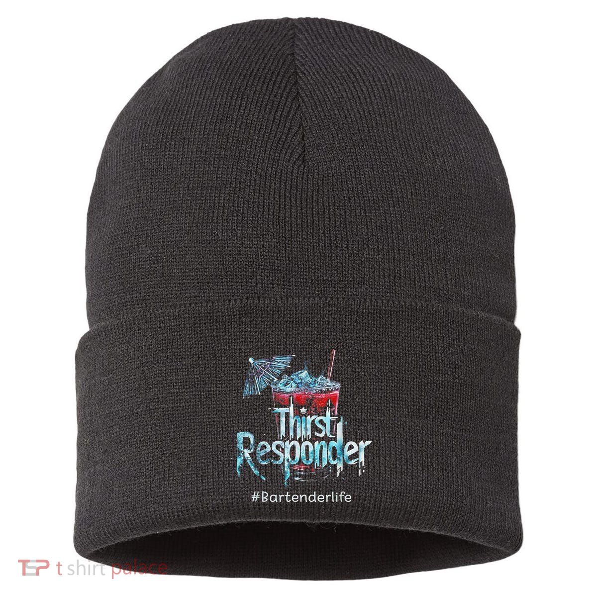 Thirst Response Responder Funny Bartender Mixologists Sustainable Knit Beanie
