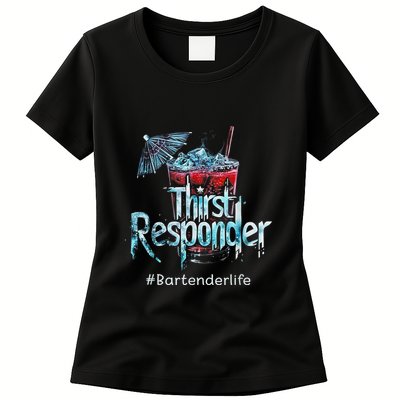 Thirst Response Responder Funny Bartender Mixologists Womens T-Shirt