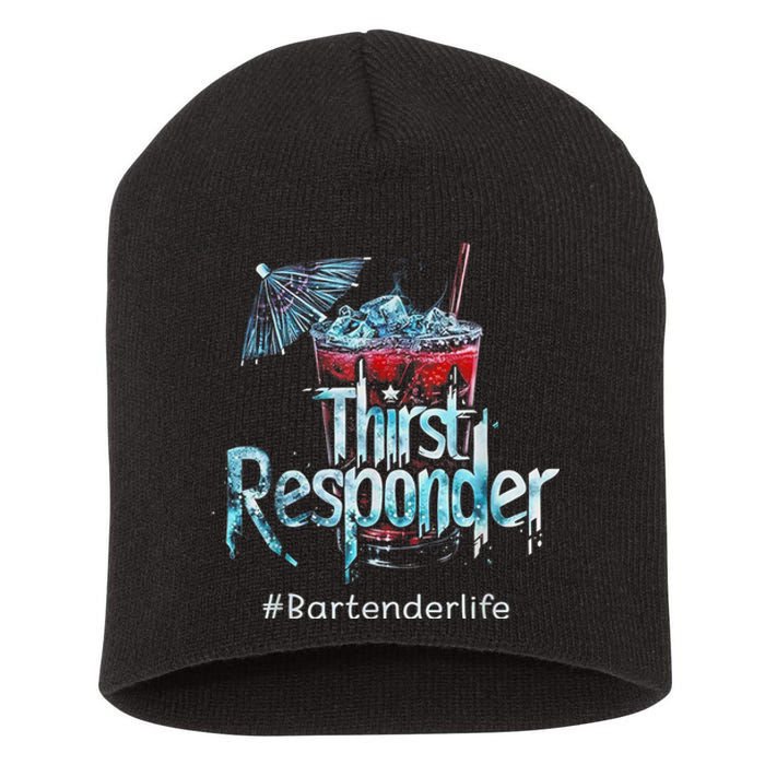 Thirst Response Responder Funny Bartender Mixologists Short Acrylic Beanie