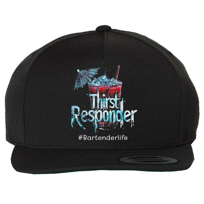 Thirst Response Responder Funny Bartender Mixologists Wool Snapback Cap