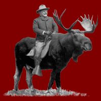 Teddy Roosevelt Riding A Bull Moose Cooling Performance Crew T-Shirt