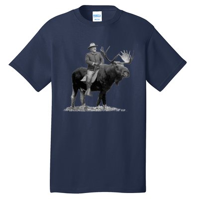 Teddy Roosevelt Riding A Bull Moose Tall T-Shirt