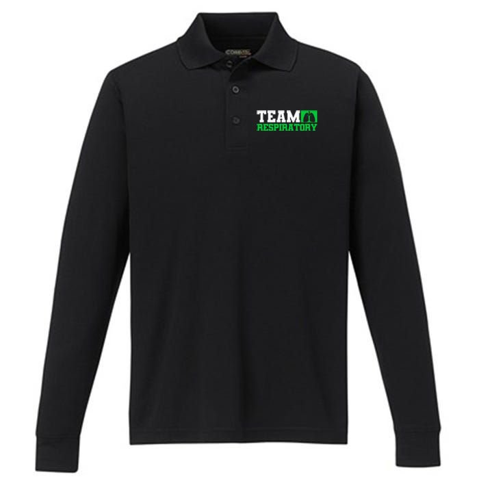 Team Respiratory Respirotary Therapist Performance Long Sleeve Polo