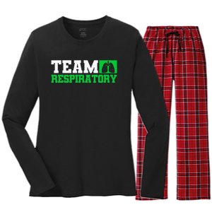 Team Respiratory Respirotary Therapist Women's Long Sleeve Flannel Pajama Set 