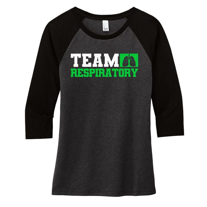 Team Respiratory Respirotary Therapist Women's Tri-Blend 3/4-Sleeve Raglan Shirt