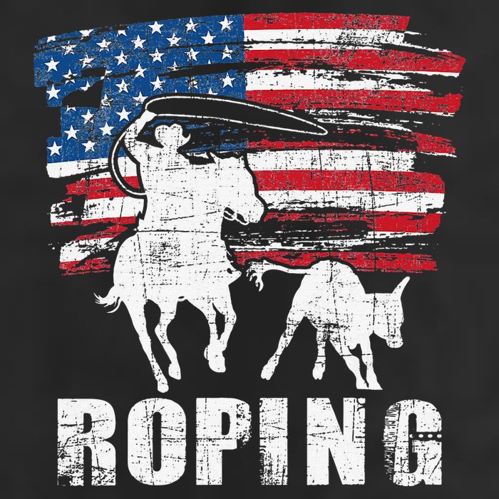 Team Roping Roper Usa American Flag Header Heeler Horse Cool Comfort Performance Bucket Hat
