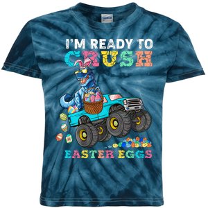 T Rex Ready To Crush Easter Eggs Kids Tie-Dye T-Shirt