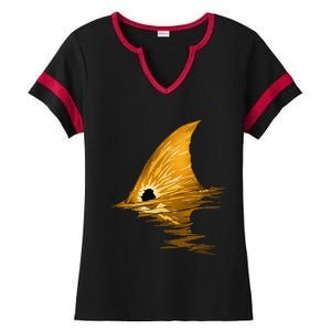 Tailing Redfish Red Drum Fish Ladies Halftime Notch Neck Tee