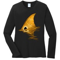 Tailing Redfish Red Drum Fish Ladies Long Sleeve Shirt