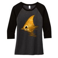 Tailing Redfish Red Drum Fish Women's Tri-Blend 3/4-Sleeve Raglan Shirt