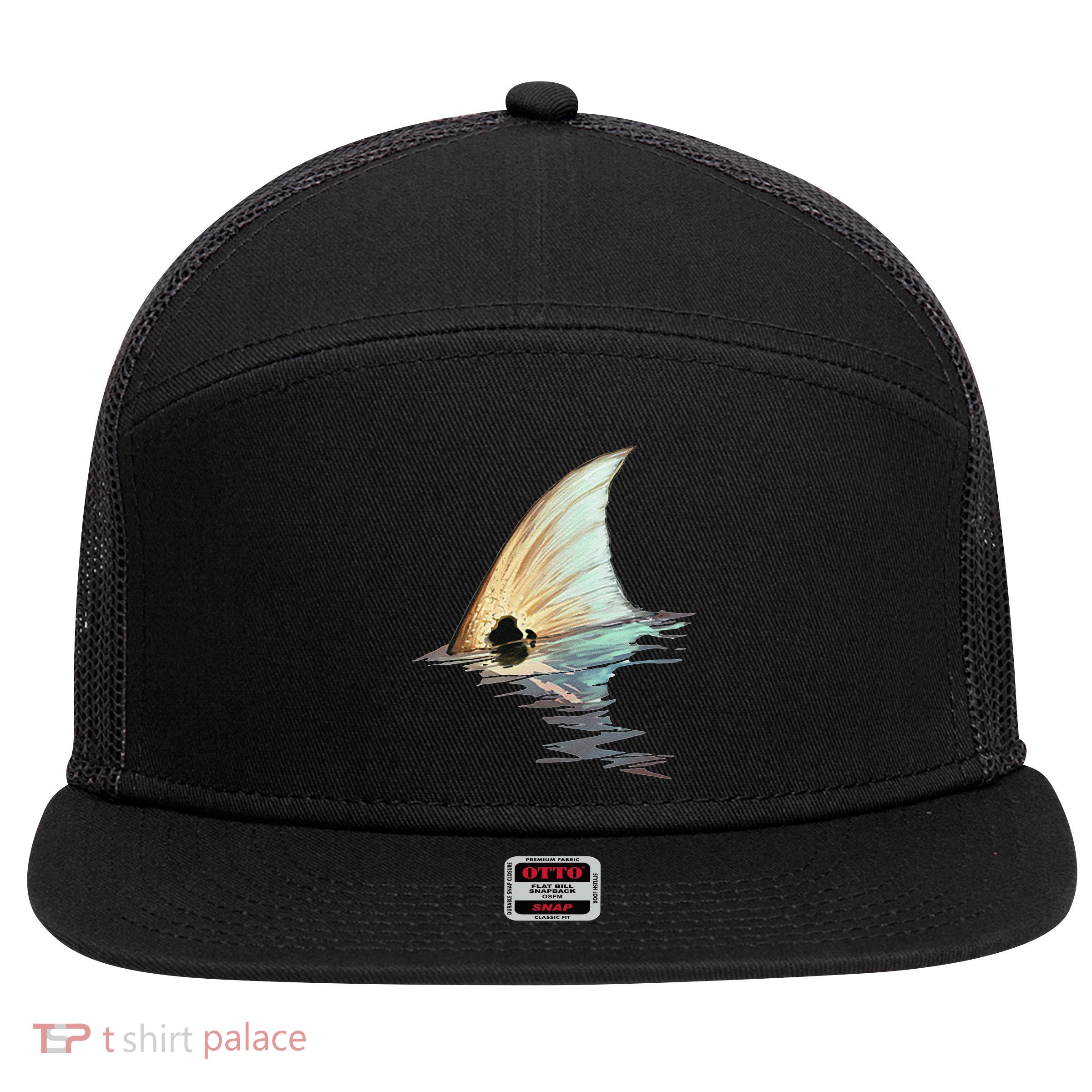 Tailing Redfish Redfish Tail Red Drum Fish 7 Panel Mesh Trucker Snapback Hat